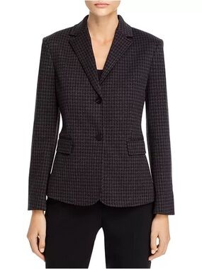 THEORY | S | Houndstooth Shrunken Two-button Business Blazer|